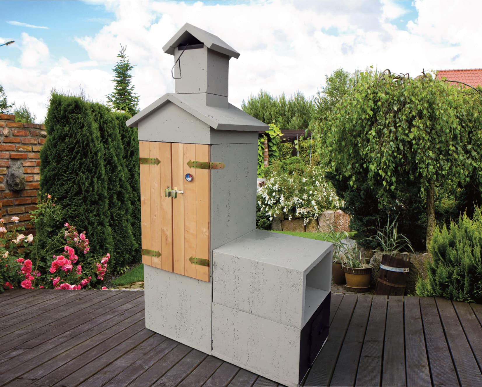 Lauko betoninė rūkykla-kepsninė Smokehouse Helios 9