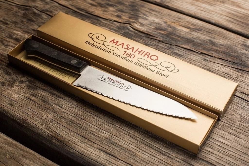 Masahiro BWH Santoku Wave Edge peilis 165 mm 3