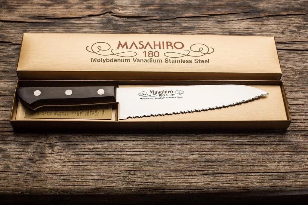 Masahiro BWH Santoku Wave Edge peilis 165 mm 4