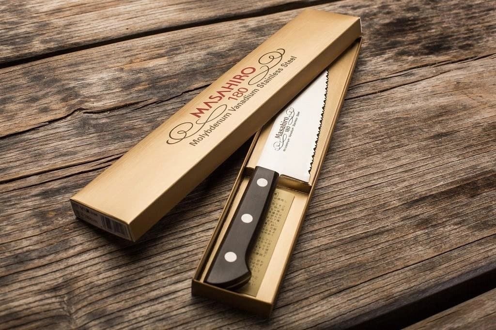 Masahiro BWH Santoku Wave Edge peilis 165 mm 5
