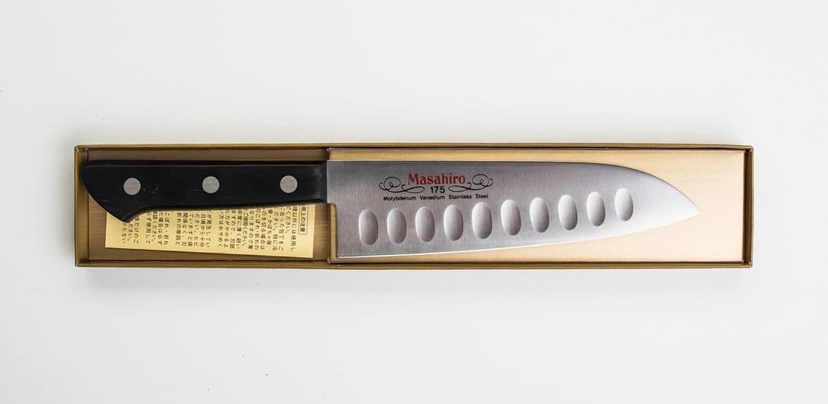 Masahiro BWH Santoku Dimple peilis 175mm [14079] 3