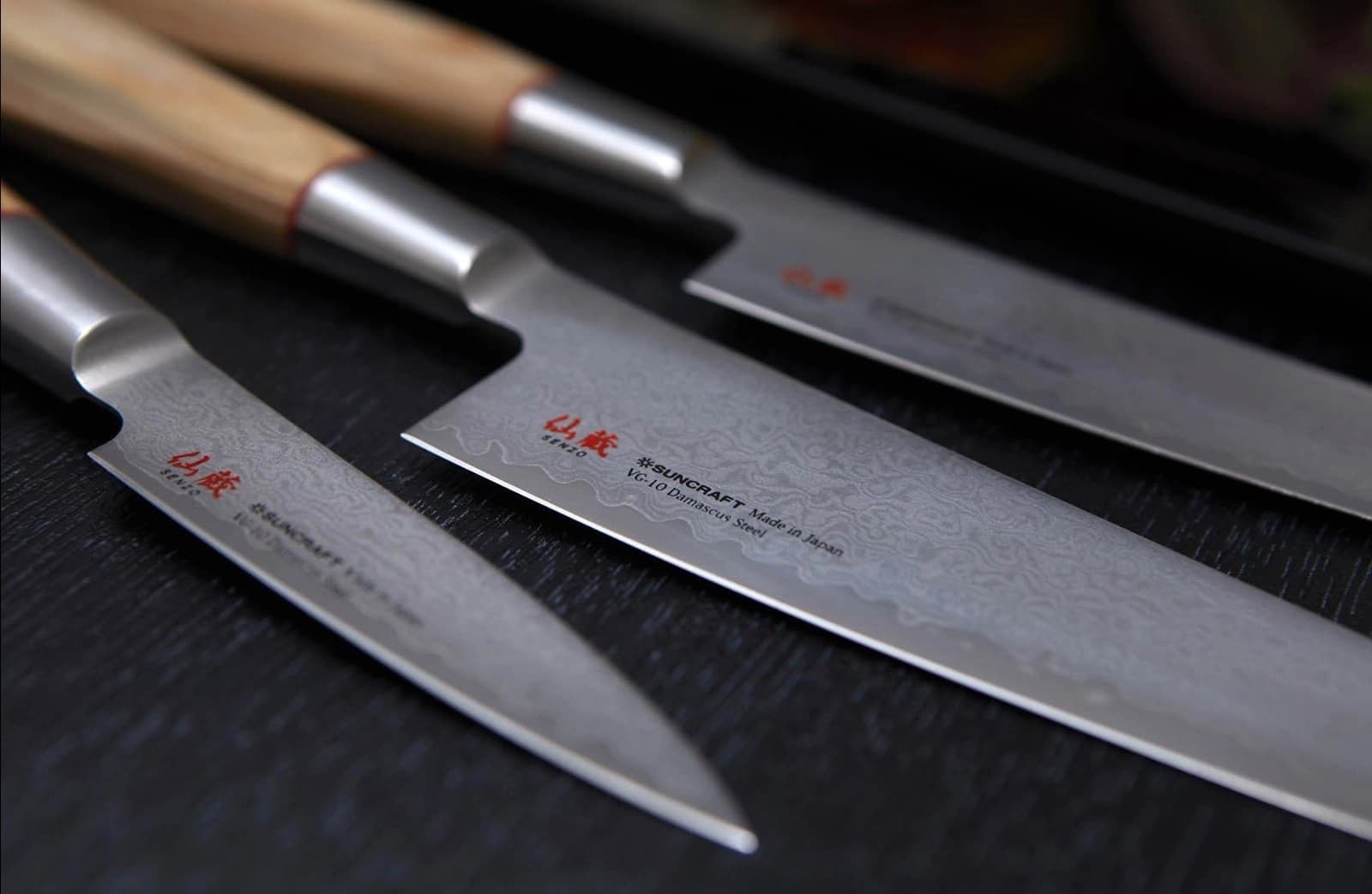 Virtuvinis peilis Suncraft SENZO TWISTED OCTAGON Santoku mažas 143mm TO-03 4